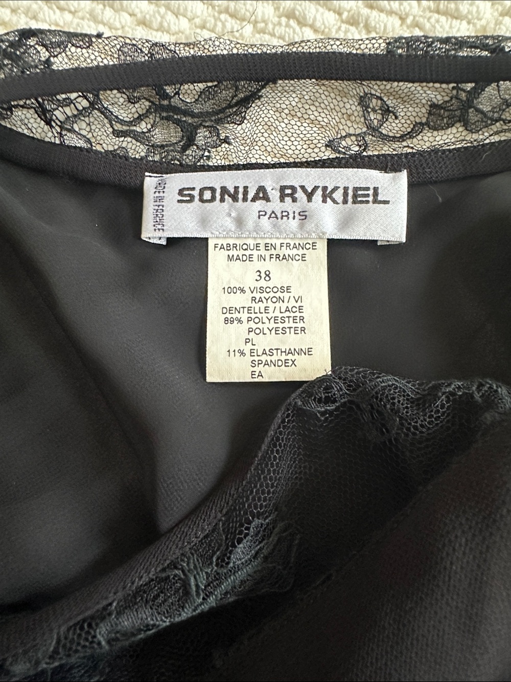 Sonia Rykiel Black Lace-Trim Maxi Dress
